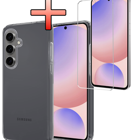 NoXx NoXx Samsung Galaxy S24 FE Hoesje Siliconen Met Screenprotector - Transparant