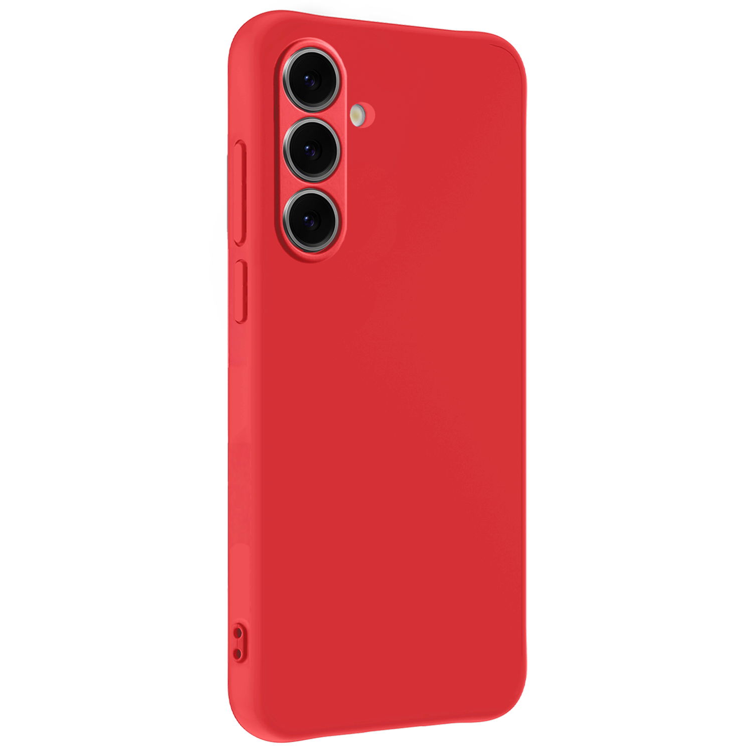 NoXx Hoes Geschikt voor Samsung S24 FE Hoesje Cover Siliconen Back Case Hoes Met Screenprotector - Rood