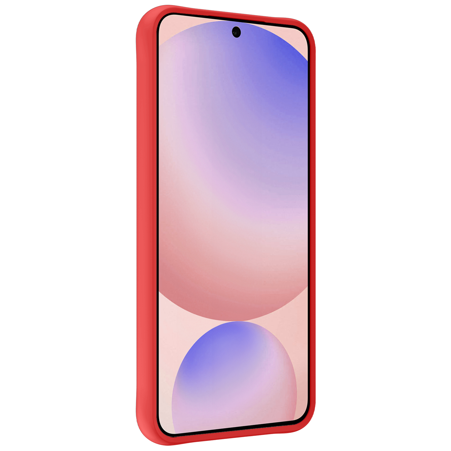 NoXx Hoes Geschikt voor Samsung S24 FE Hoesje Cover Siliconen Back Case Hoes Met Screenprotector - Rood