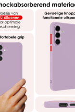 NoXx Hoes Geschikt voor Samsung S24 FE Hoesje Cover Siliconen Back Case Hoes Met Screenprotector - Lila