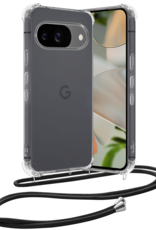 Nomfy Hoesje Geschikt voor Google Pixel 9 Hoesje Siliconen Shock Proof Hoesje Met Koord Case Met Telefoonkoord - Hoes Geschikt voor Google Pixel 9 Hoesje Cover Shockproof Met Koord - Transparant