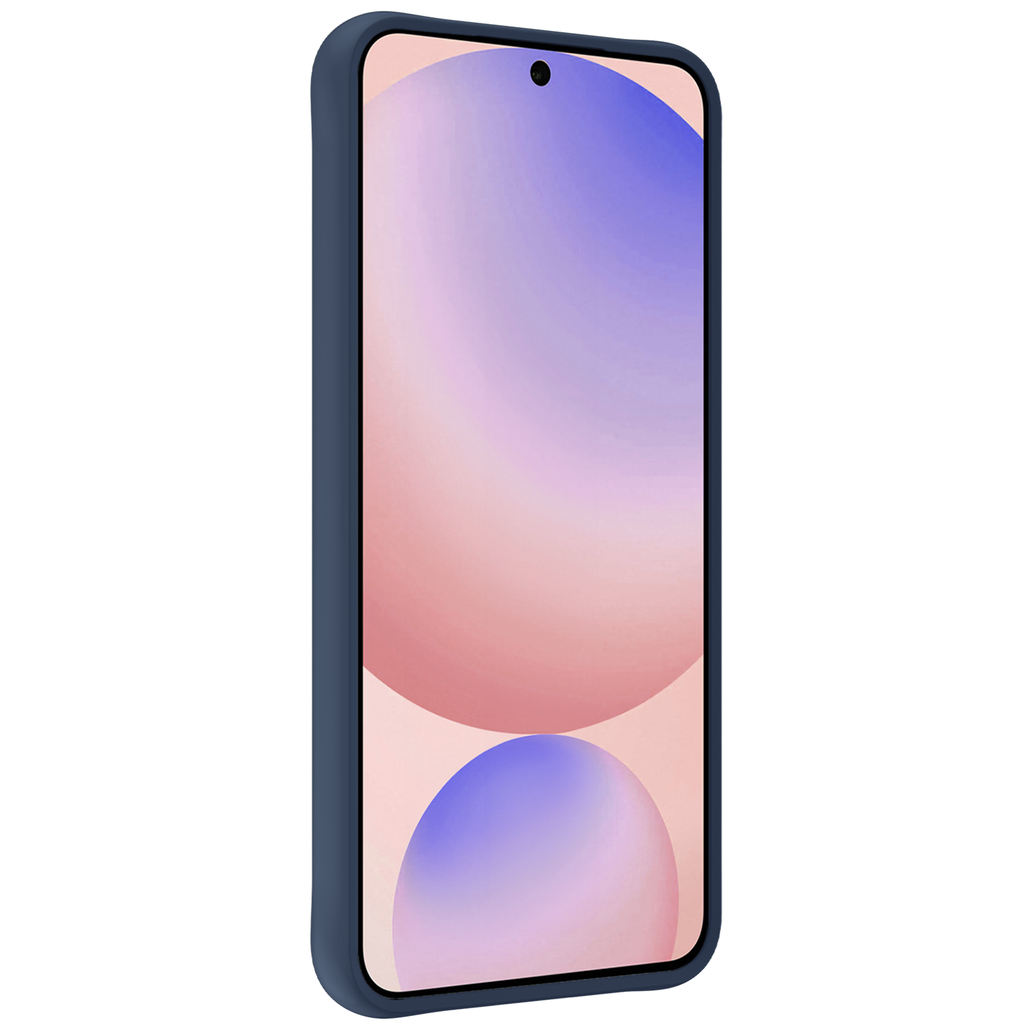 NoXx Hoes Geschikt voor Samsung S24 FE Hoesje Cover Siliconen Back Case Hoes Met Screenprotector - Donkerblauw