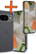 Nomfy Hoesje Geschikt voor Google Pixel 9 Hoesje Siliconen Shock Proof Case Hoes Met Screenprotector - Hoes Geschikt voor Google Pixel 9 Hoes Cover Case Shockproof - Transparant