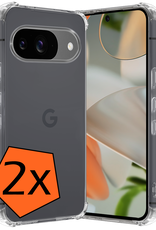 Nomfy Hoesje Geschikt voor Google Pixel 9 Hoesje Siliconen Shock Proof Case Hoes - Hoes Geschikt voor Google Pixel 9 Hoes Cover Case Shockproof - Transparant - 2 PACK
