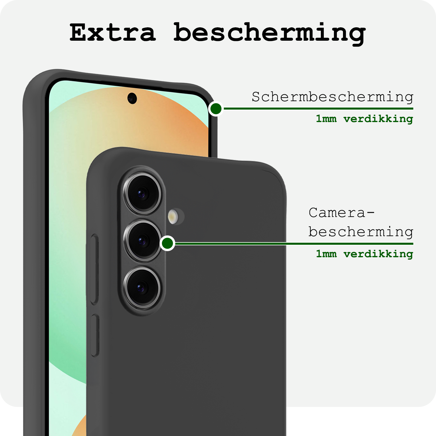 BASEY. Hoes Geschikt voor Samsung S24 FE Hoesje Siliconen Back Cover Case Met 2x Screenprotector - Hoesje Geschikt voor Samsung Galaxy S24 FE Hoes Cover Hoesje - Zwart
