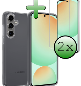 BASEY. BASEY. Samsung Galaxy S24 FE Hoesje Siliconen Met 2x Screenprotector - Transparant