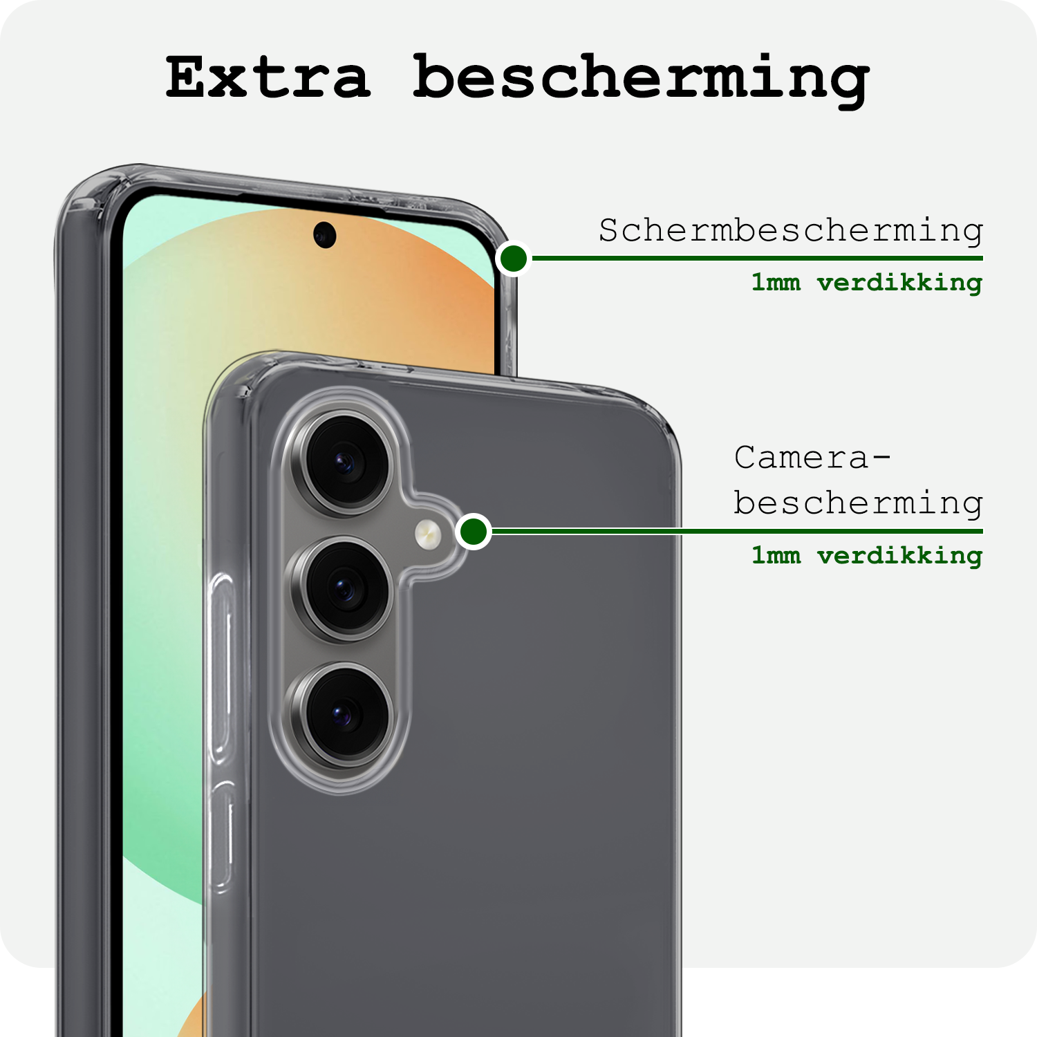BASEY. Hoes Geschikt voor Samsung S24 FE Hoesje Siliconen Back Cover Case Met 2x Screenprotector - Hoesje Geschikt voor Samsung Galaxy S24 FE Hoes Cover Hoesje - Transparant
