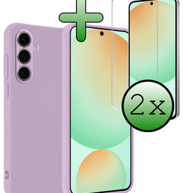 BASEY. BASEY. Samsung Galaxy S24 FE Hoesje Siliconen Met 2x Screenprotector - Lila