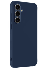 BASEY. Hoes Geschikt voor Samsung S24 FE Hoesje Siliconen Back Cover Case Met 2x Screenprotector - Hoesje Geschikt voor Samsung Galaxy S24 FE Hoes Cover Hoesje - Donkerblauw