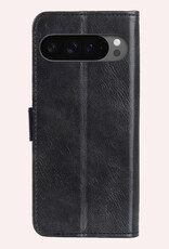 NoXx Hoesje Geschikt voor Google Pixel 9 Pro Hoesje Book Case Hoes Portemonnee Cover Walletcase Met 2x Screenprotector - Hoes Geschikt voor Google Pixel 9 Pro Hoes Bookcase Hoesje - Zwart