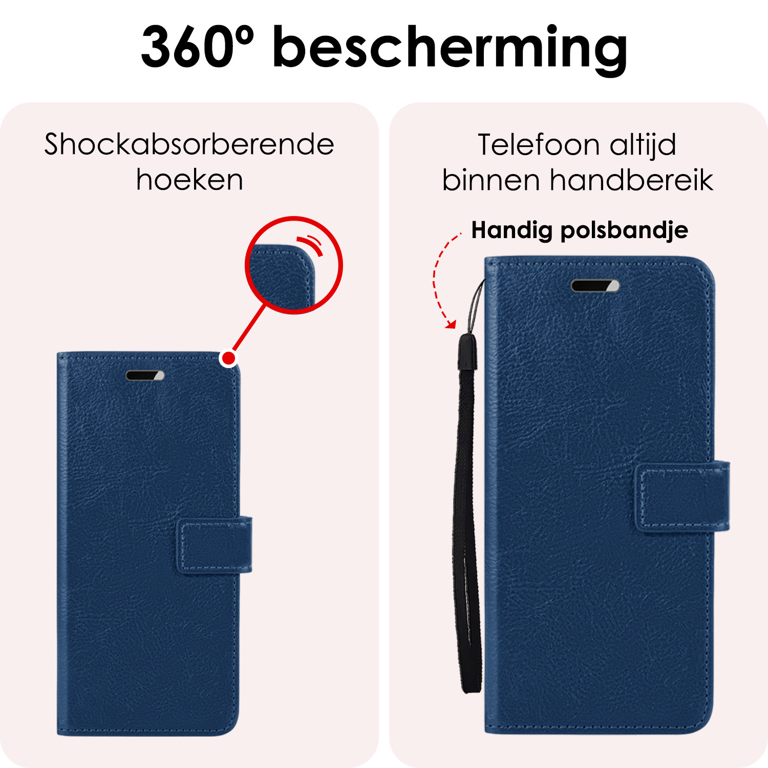 NoXx Hoesje Geschikt voor Google Pixel 9 Pro Hoesje Book Case Hoes Portemonnee Cover Walletcase Met 2x Screenprotector - Hoes Geschikt voor Google Pixel 9 Pro Hoes Bookcase Hoesje - Donkerblauw