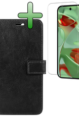 BASEY. Hoesje Geschikt voor Google Pixel 9 Hoesje Book Case Hoes Portemonnee Cover Walletcase Met Screenprotector - Hoes Geschikt voor Google Pixel 9 Hoes Bookcase Hoesje - Zwart