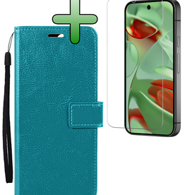 BASEY. BASEY. Google Pixel 9 Hoesje Bookcase Met Screenprotector - Turquoise