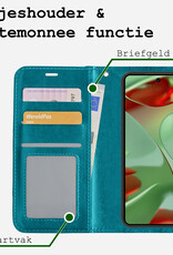BASEY. Hoesje Geschikt voor Google Pixel 9 Hoesje Book Case Hoes Portemonnee Cover Walletcase Met Screenprotector - Hoes Geschikt voor Google Pixel 9 Hoes Bookcase Hoesje - Turquoise
