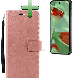 BASEY. BASEY. Google Pixel 9 Hoesje Bookcase Met Screenprotector - Rose Goud