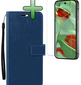 BASEY. BASEY. Google Pixel 9 Hoesje Bookcase Met Screenprotector - Donkerblauw