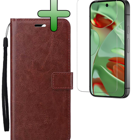 BASEY. BASEY. Google Pixel 9 Hoesje Bookcase Met Screenprotector - Bruin