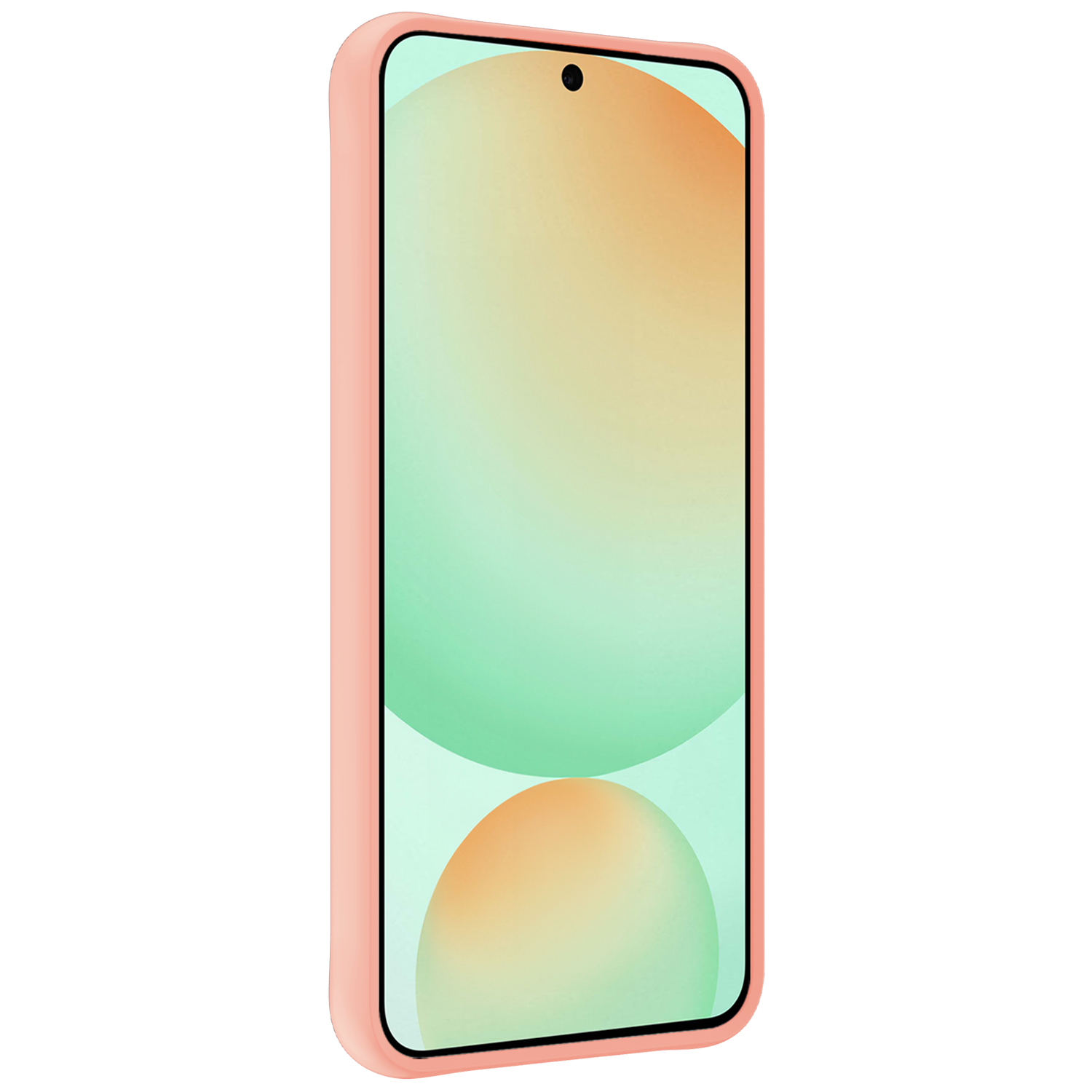 BASEY. Hoes Geschikt voor Samsung S24 FE Hoesje Siliconen Back Cover Case Met Screenprotector - Hoesje Geschikt voor Samsung Galaxy S24 FE Hoes Cover Hoesje - Perzik