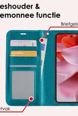 NoXx Hoesje Geschikt voor Google Pixel 9 Pro Hoesje Book Case Hoes Portemonnee Cover Walletcase Met Screenprotector - Hoes Geschikt voor Google Pixel 9 Pro Hoes Bookcase Hoesje - Turquoise