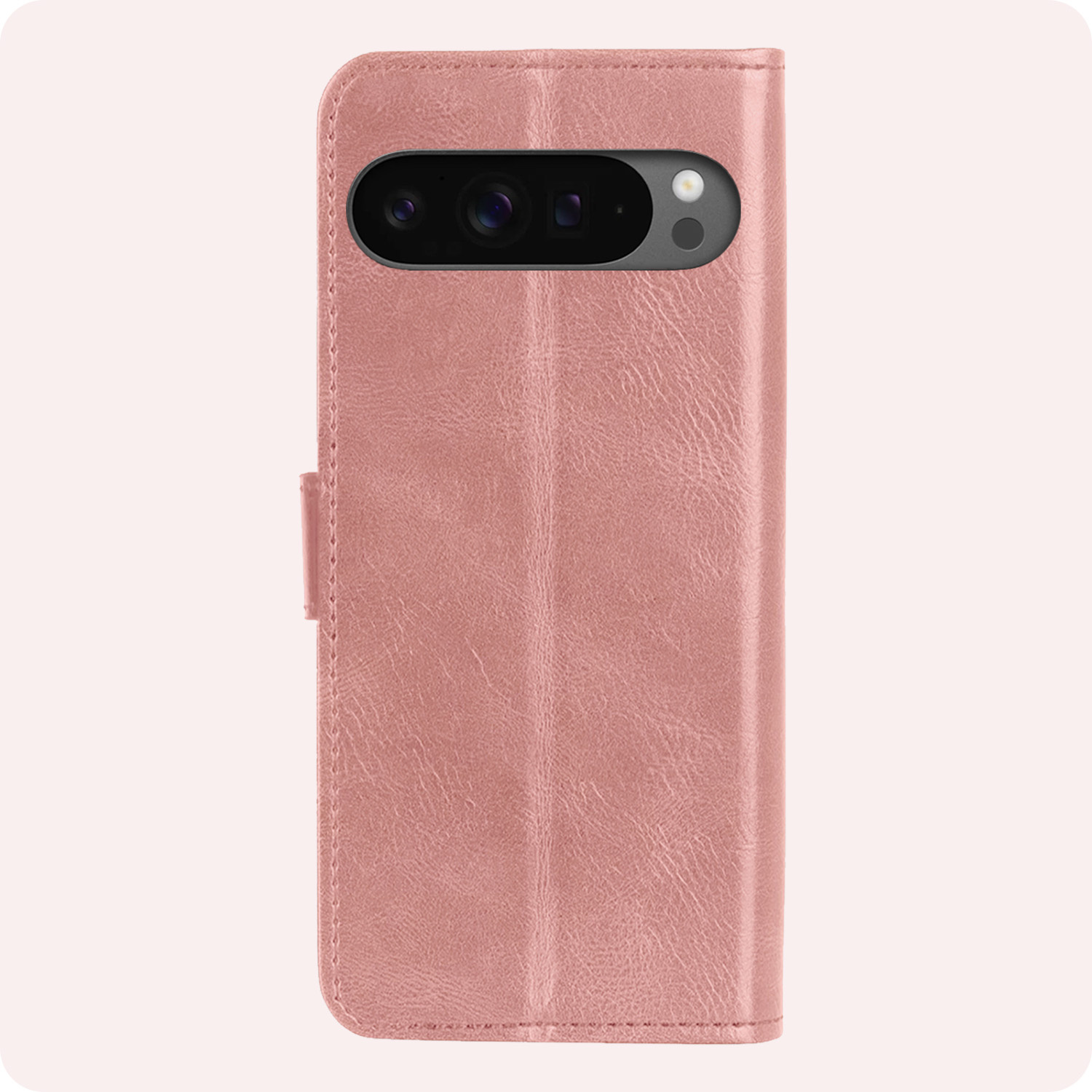 NoXx Hoesje Geschikt voor Google Pixel 9 Pro Hoesje Book Case Hoes Portemonnee Cover Walletcase Met Screenprotector - Hoes Geschikt voor Google Pixel 9 Pro Hoes Bookcase Hoesje - Rosé goud