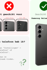 BASEY. Hoes Geschikt voor Samsung S24 FE Hoesje Siliconen Back Cover Case Met Screenprotector - Hoesje Geschikt voor Samsung Galaxy S24 FE Hoes Cover Hoesje - Lichtblauw