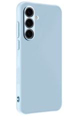 BASEY. Hoes Geschikt voor Samsung S24 FE Hoesje Siliconen Back Cover Case Met Screenprotector - Hoesje Geschikt voor Samsung Galaxy S24 FE Hoes Cover Hoesje - Lichtblauw