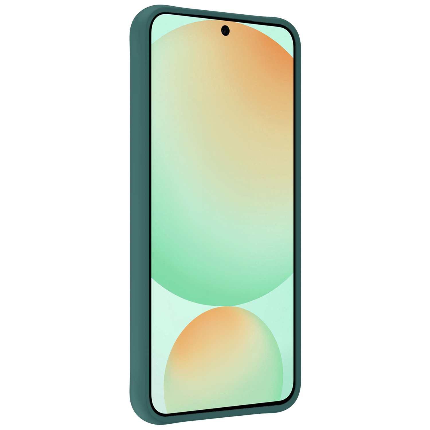 BASEY. Hoes Geschikt voor Samsung S24 FE Hoesje Siliconen Back Cover Case Met Screenprotector - Hoesje Geschikt voor Samsung Galaxy S24 FE Hoes Cover Hoesje - Donkergroen