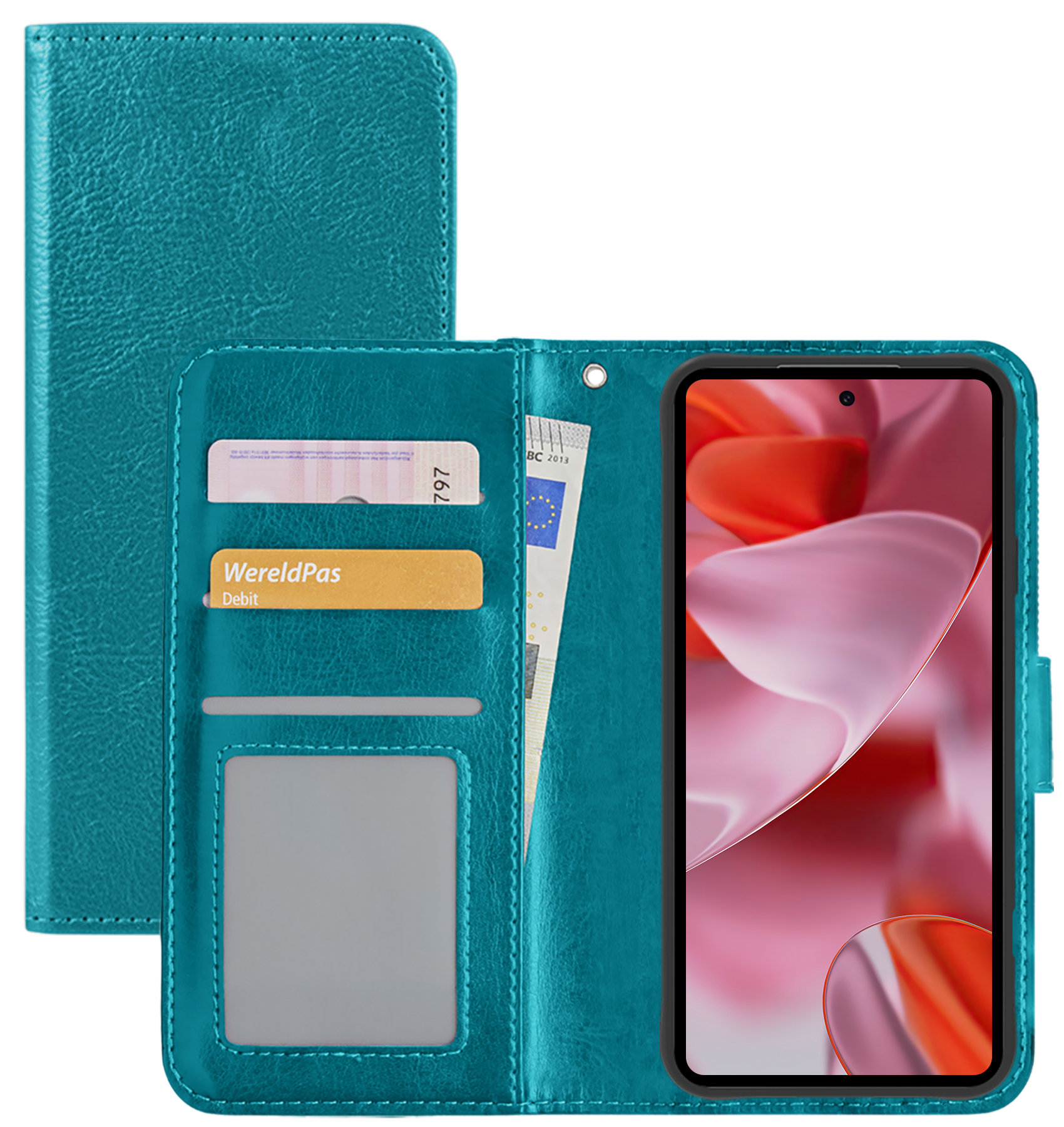 NoXx Hoesje Geschikt voor Google Pixel 9 Pro Hoesje Book Case Hoes Portemonnee Cover Walletcase - Hoes Geschikt voor Google Pixel 9 Pro Hoes Bookcase Hoesje - Turquoise