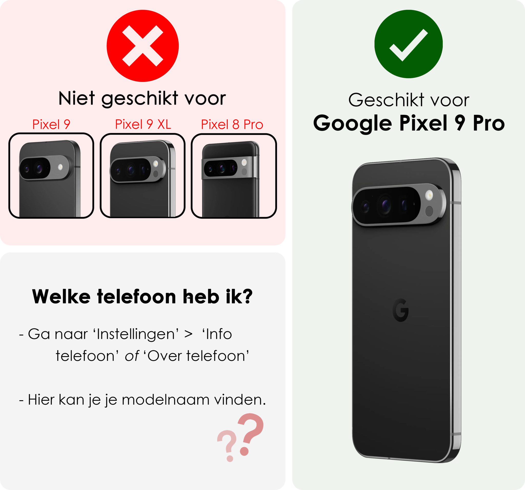 NoXx Hoesje Geschikt voor Google Pixel 9 Pro Hoesje Siliconen Case Hoes Met Screenprotector - Hoes Geschikt voor Google Pixel 9 Pro Hoes Cover Case - Zwart