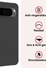 NoXx Hoesje Geschikt voor Google Pixel 9 Pro Hoesje Siliconen Case Hoes Met Screenprotector - Hoes Geschikt voor Google Pixel 9 Pro Hoes Cover Case - Zwart