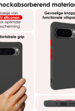NoXx Hoesje Geschikt voor Google Pixel 9 Pro Hoesje Siliconen Case Hoes Met Screenprotector - Hoes Geschikt voor Google Pixel 9 Pro Hoes Cover Case - Zwart