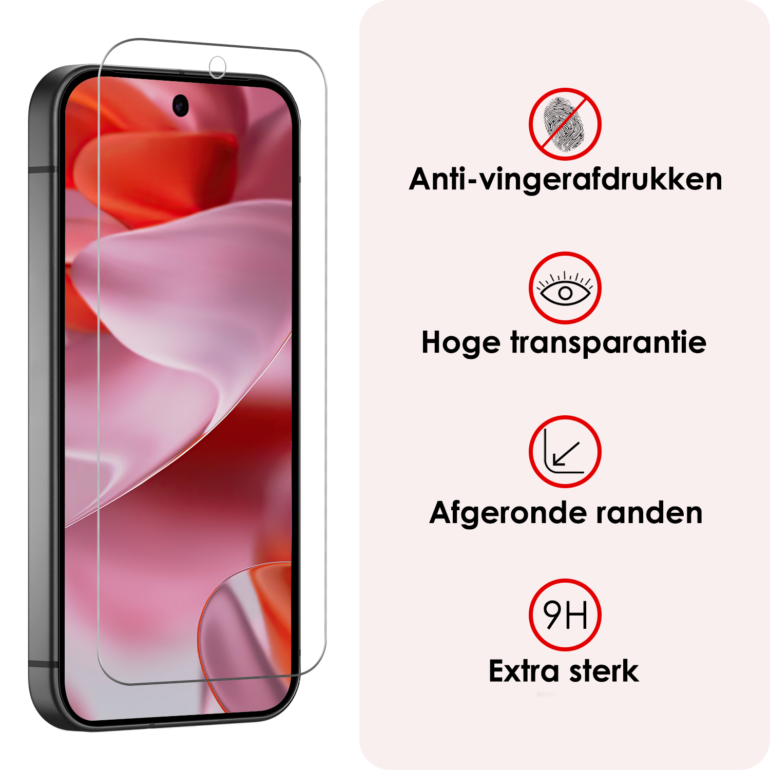 NoXx Hoesje Geschikt voor Google Pixel 9 Pro Hoesje Siliconen Case Hoes Met Screenprotector - Hoes Geschikt voor Google Pixel 9 Pro Hoes Cover Case - Zwart
