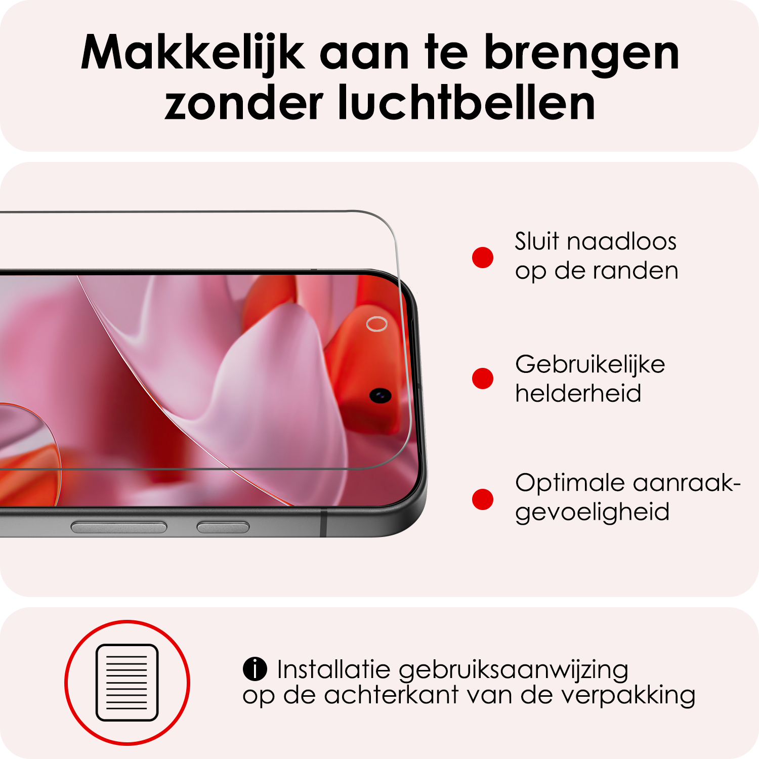 NoXx Hoesje Geschikt voor Google Pixel 9 Pro Hoesje Siliconen Case Hoes Met Screenprotector - Hoes Geschikt voor Google Pixel 9 Pro Hoes Cover Case - Zwart