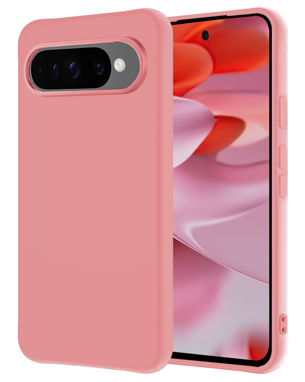 NoXx Hoesje Geschikt voor Google Pixel 9 Pro Hoesje Siliconen Case Hoes - Hoes Geschikt voor Google Pixel 9 Pro Hoes Cover Case - Lichtroze