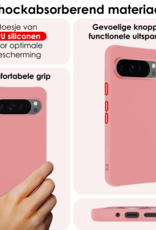 NoXx Hoesje Geschikt voor Google Pixel 9 Pro Hoesje Siliconen Case Hoes - Hoes Geschikt voor Google Pixel 9 Pro Hoes Cover Case - Lichtroze