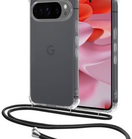 NoXx NoXx Google Pixel 9 Pro Hoesje Transparant Shockproof Met Zwart Koord