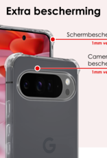 NoXx Hoesje Geschikt voor Google Pixel 9 Pro Hoesje Siliconen Shock Proof Case Hoes Met Screenprotector - Hoes Geschikt voor Google Pixel 9 Pro Hoes Cover Case Shockproof - Transparant