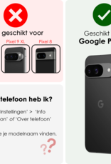 NoXx Hoesje Geschikt voor Google Pixel 9 Hoesje Book Case Hoes Portemonnee Cover Walletcase Met Screenprotector - Hoes Geschikt voor Google Pixel 9 Hoes Bookcase Hoesje - Rosé goud