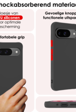 NoXx Hoesje Geschikt voor Google Pixel 9 Hoesje Siliconen Case Hoes Met 2x Screenprotector - Hoes Geschikt voor Google Pixel 9 Hoes Cover Case - Zwart