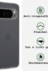 BASEY. Hoesje Geschikt voor Google Pixel 9 Pro Hoesje Siliconen Case Hoes Met Screenprotector - Hoes Geschikt voor Google Pixel 9 Pro Hoes Cover Case - Transparant