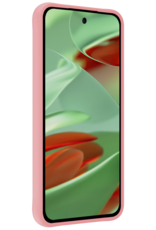 BASEY. Hoesje Geschikt voor Google Pixel 9 Pro Hoesje Siliconen Case Hoes Met Screenprotector - Hoes Geschikt voor Google Pixel 9 Pro Hoes Cover Case - Lichtroze