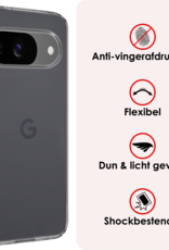 NoXx Hoesje Geschikt voor Google Pixel 9 Hoesje Siliconen Case Hoes - Hoes Geschikt voor Google Pixel 9 Hoes Cover Case - Transparant - 2 PACK