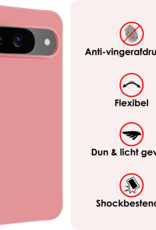 NoXx Hoesje Geschikt voor Google Pixel 9 Hoesje Siliconen Case Hoes - Hoes Geschikt voor Google Pixel 9 Hoes Cover Case - Lichtroze - 2 PACK