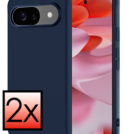 NoXx NoXx Google Pixel 9 Hoesje Siliconen - Donkerblauw - 2 PACK