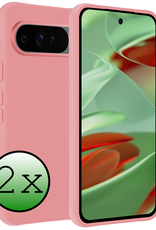 BASEY. Hoesje Geschikt voor Google Pixel 9 Pro Hoesje Siliconen Case Hoes - Hoes Geschikt voor Google Pixel 9 Pro Hoes Cover Case - Lichtroze - 2 PACK