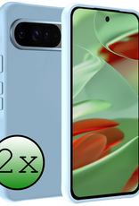BASEY. Hoesje Geschikt voor Google Pixel 9 Pro Hoesje Siliconen Case Hoes - Hoes Geschikt voor Google Pixel 9 Pro Hoes Cover Case - Lichtblauw - 2 PACK