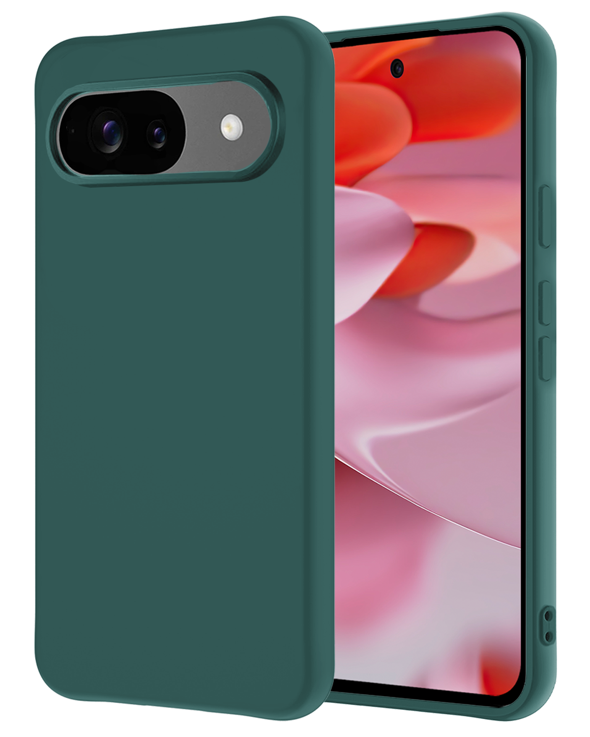 NoXx Hoesje Geschikt voor Google Pixel 9 Hoesje Siliconen Case Hoes - Hoes Geschikt voor Google Pixel 9 Hoes Cover Case - Donkergroen