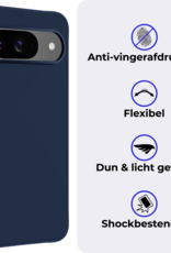 NoXx Hoesje Geschikt voor Google Pixel 9 Hoesje Siliconen Case Hoes - Hoes Geschikt voor Google Pixel 9 Hoes Cover Case - Donkerblauw