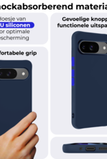 NoXx Hoesje Geschikt voor Google Pixel 9 Hoesje Siliconen Case Hoes - Hoes Geschikt voor Google Pixel 9 Hoes Cover Case - Donkerblauw