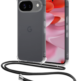 NoXx NoXx Google Pixel 9 Hoesje Transparant Shockproof Met Zwart Koord